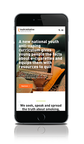 Truth initiative smartphone screenshot.